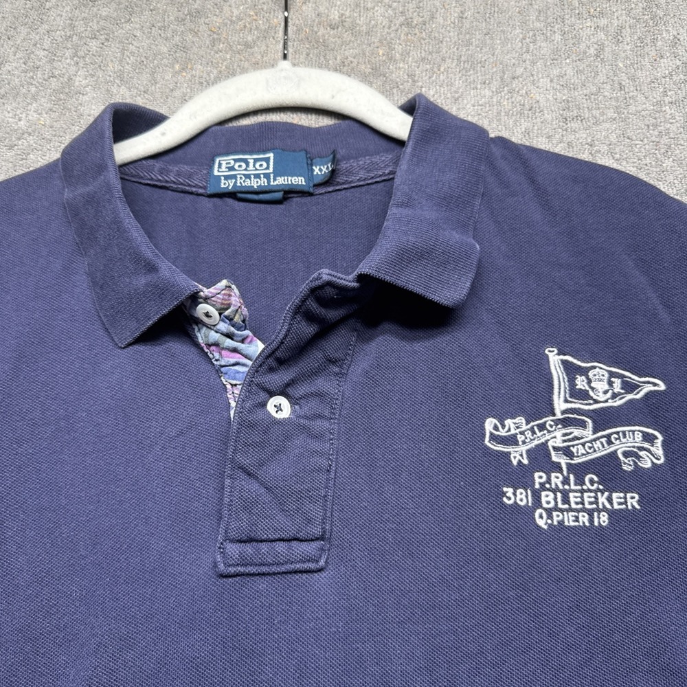 Polo Ralph Lauren Yacht Club Polo Shirt XXL Navy Blue Bleeker Embroidered Prep